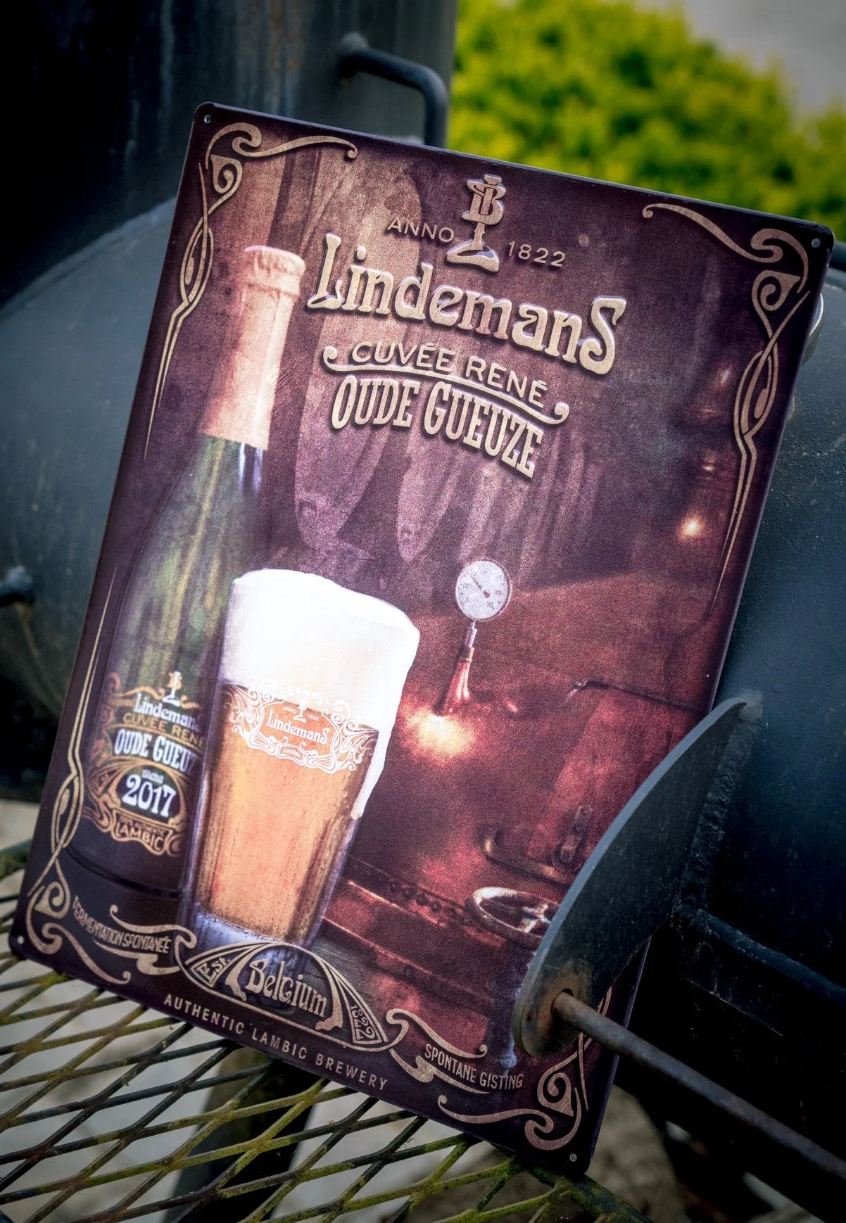 Lindemans - Metal plate Oude Gueuze